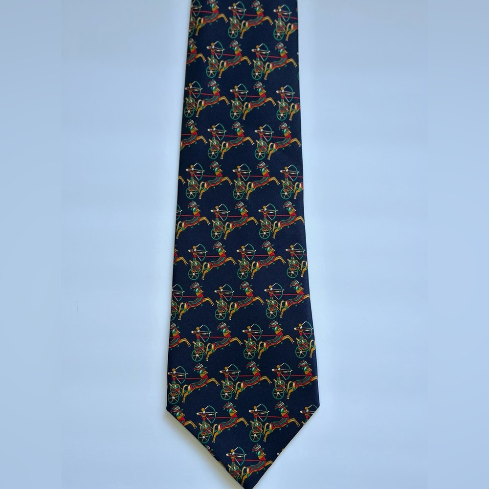 Vintage Neiman Marcus Designer Collections Silk Tie-Richel Equestrian - Picture 4 of 10